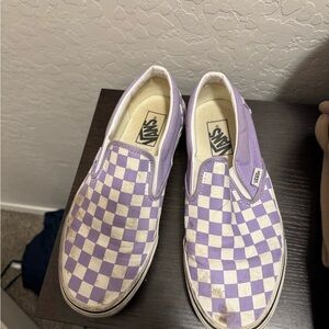 Vans Purple Checkered Slip-On Shoes